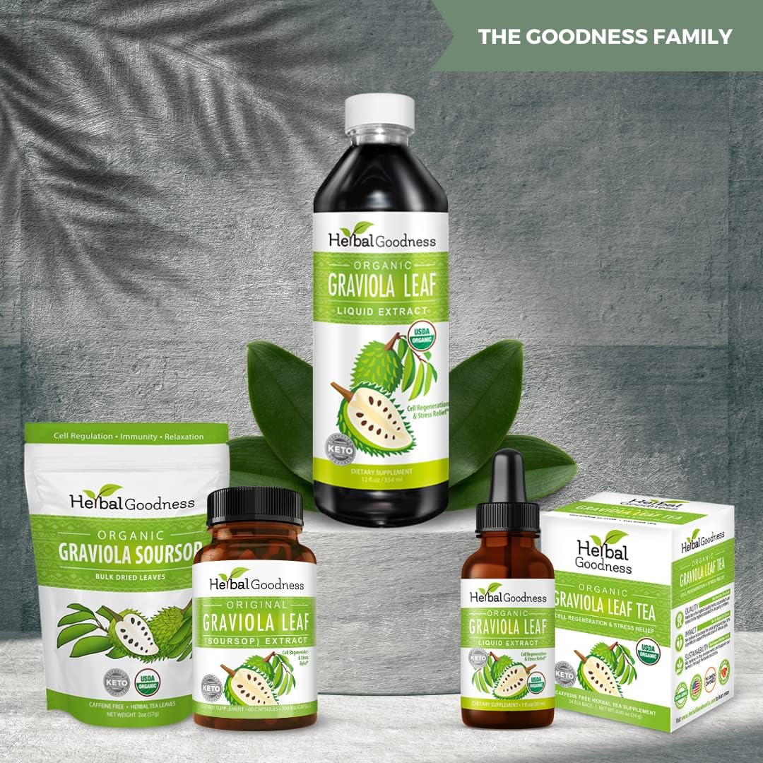 Herbal Goodness Organic Soursop Graviola Leaf Extract 30ml – 15:1 Concentrated Liquid Tincture - görsel 7