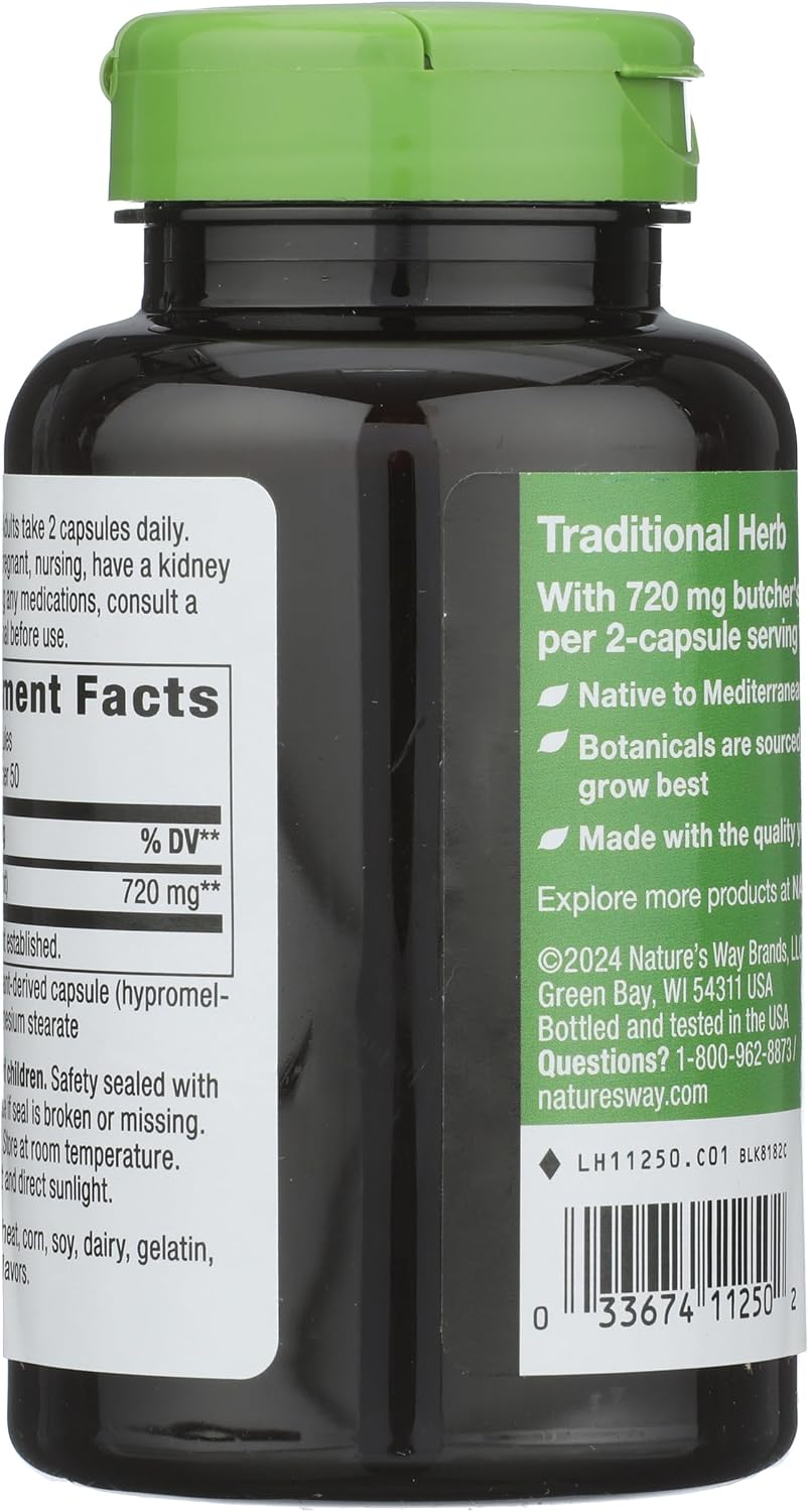 Nature's Way Butcher's Broom Root 470mg, 100 Capsules - görsel 2