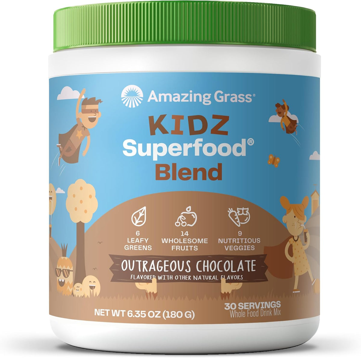 Amazing Grass Kidz Superfood: Organic Greens, Fruits & Probiotics, Berry Blast, 30 Servings - görsel 8