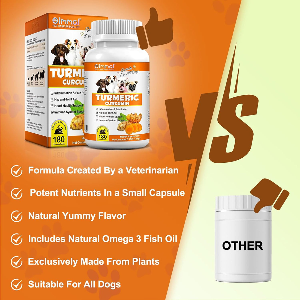 ALIVO Turmeric for Dogs - 180 Turmeric Curcumin Tablets - görsel 7