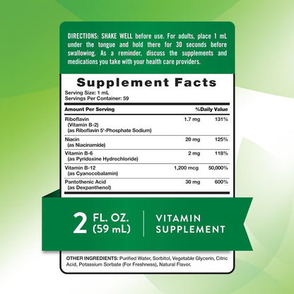 Nature's Truth Sublingual B Complex | with B12 | 59 ml | Berry Flavour | Vegan, Non-GMO & Gluten-free Food Supplement
