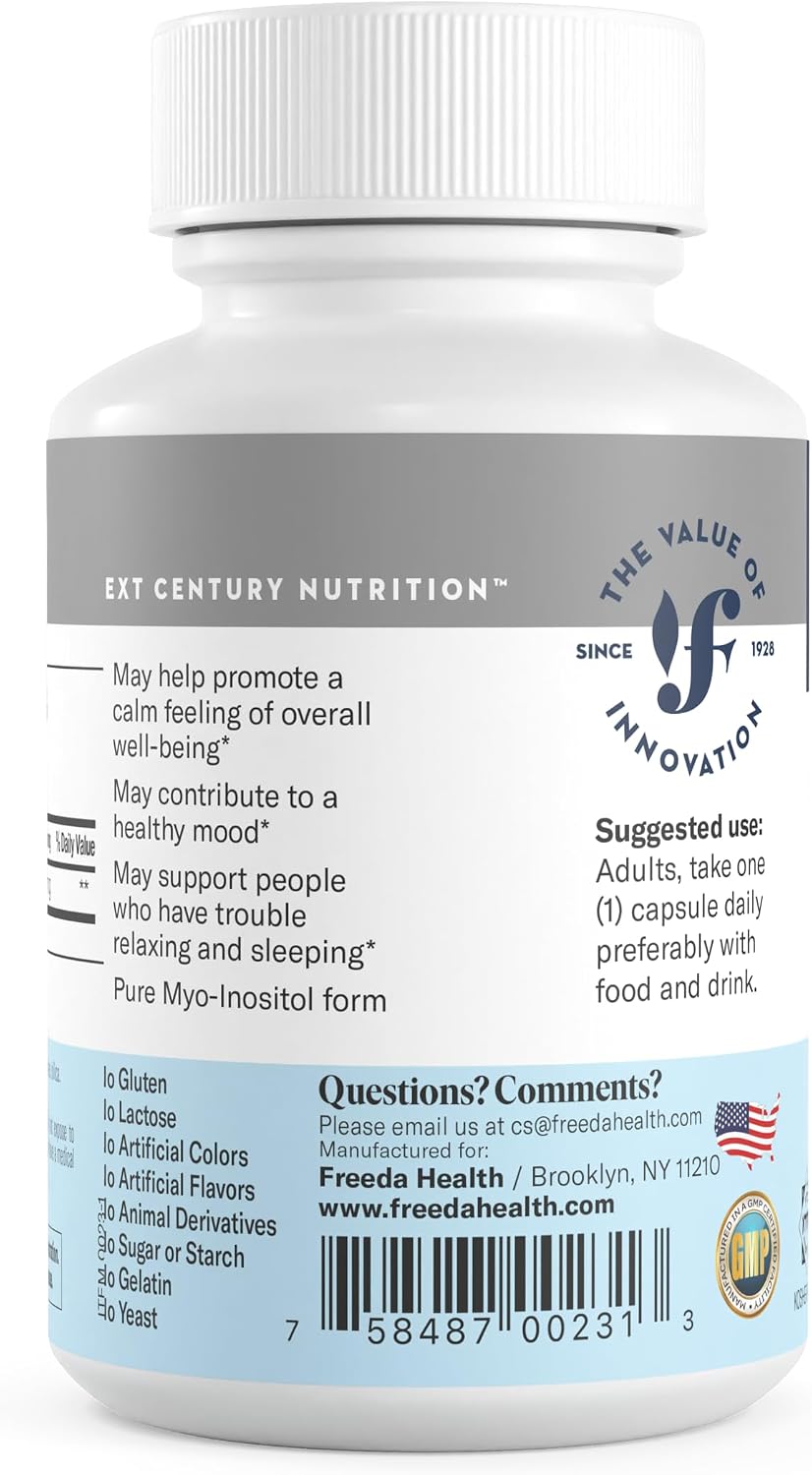 FREEDA Myo-Inositol 650mg – Mood, Calm and Wellness Support – 100 Capsules - görsel 7