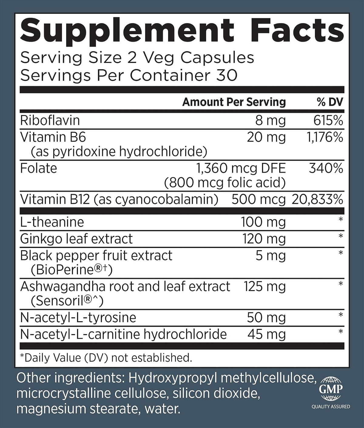 Primal Health CogniForce - Memory & Brain Health Food Supplement with Acetyl L-Carnitine, Ginkgo, and Ashwagandha - 60 Capsules - görsel 2
