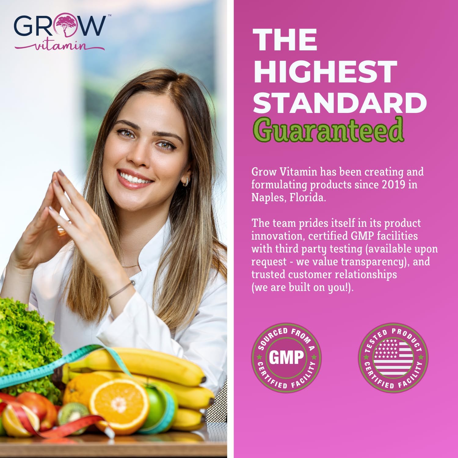 grow vitamin One Daily Multivitamin for Women – Energy Support – Whole Food Supplement – Non-GMO, Gluten-free – 60 Capsules - görsel 6
