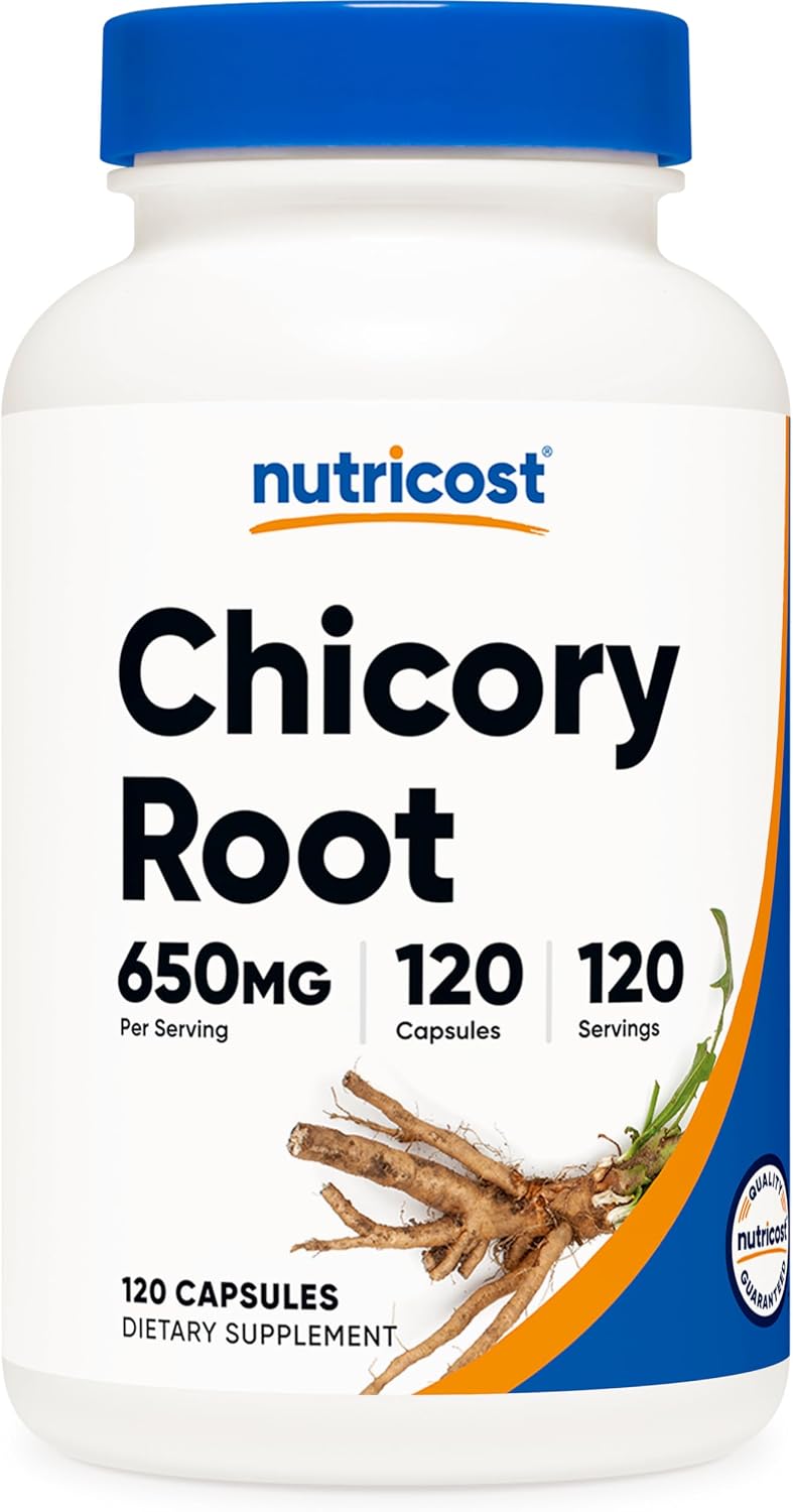 Nutricost Chicory Root 650mg - 120 Plant-Based Capsules - görsel 1