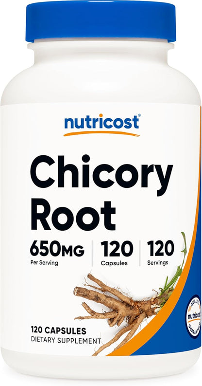 Nutricost Chicory Root 650mg - 120 Plant-Based Capsules