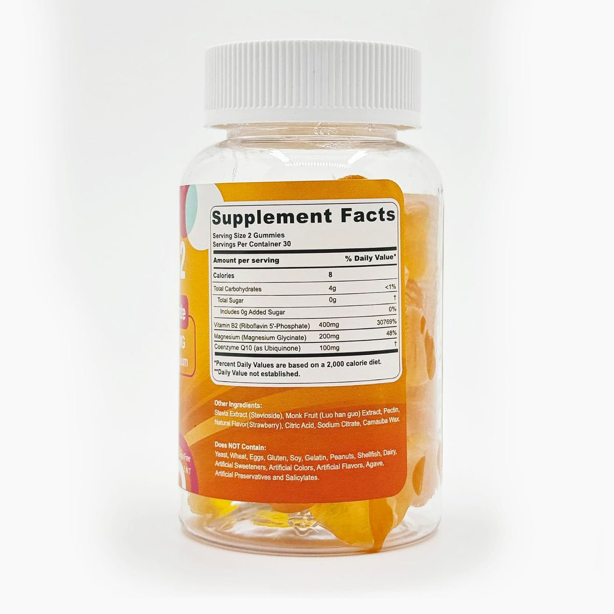 Vitamin B2 Gummies | Riboflavin 400mg with Magnesium and CoQ10 | Sugar-Free, Vegan, Strawberry Flavour, 60 Gummies - görsel 4