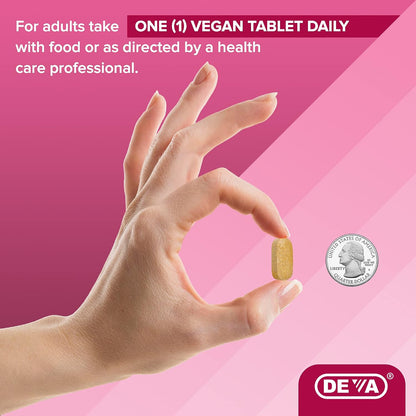 Deva Vegan Vitamins Hair, Nails & Skin Supplement with 500 mcg Biotin - 90 Tablets