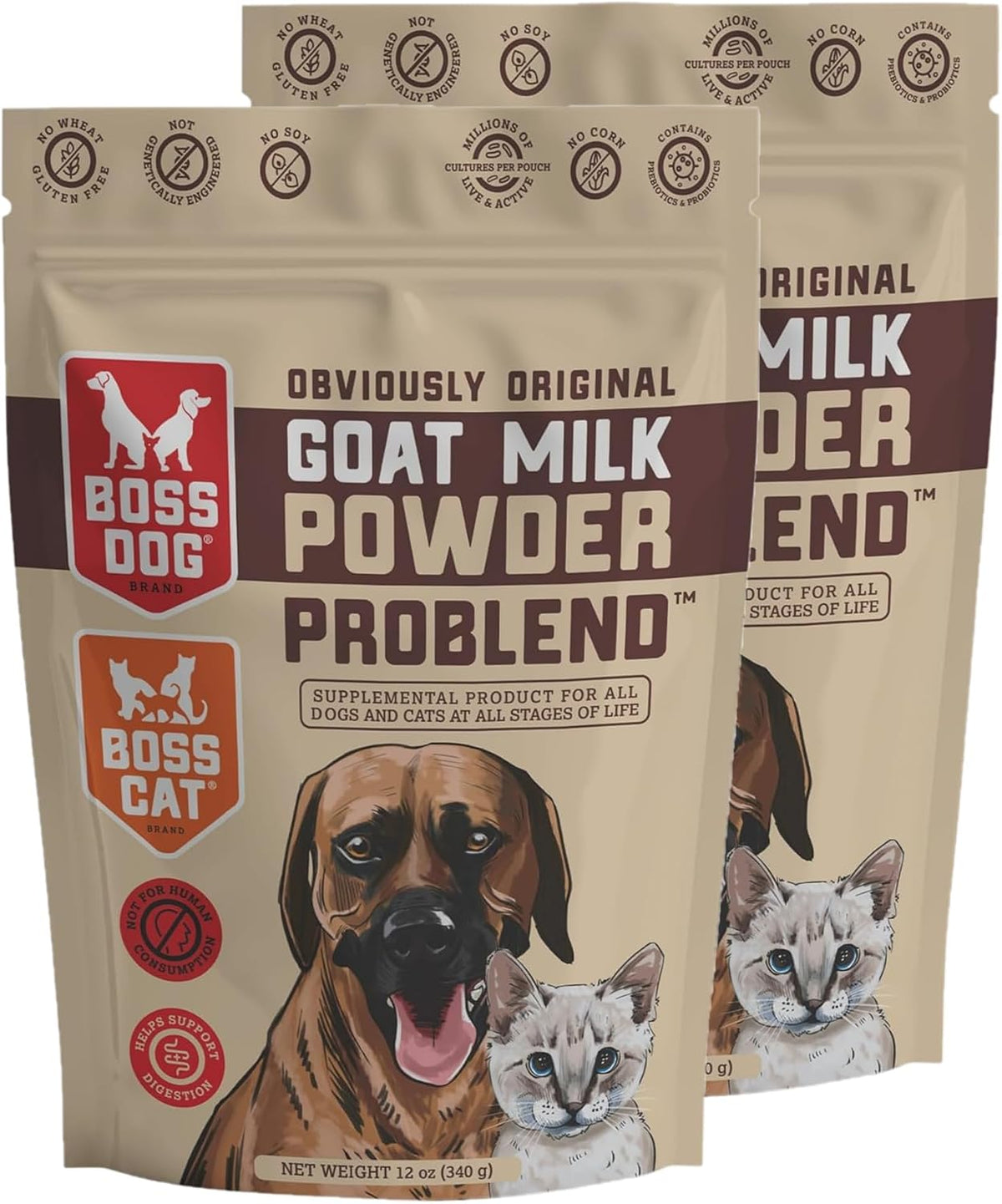 Boss Dog Goat Milk Powder Problend, 12 oz (340 g) Bag - görsel 4