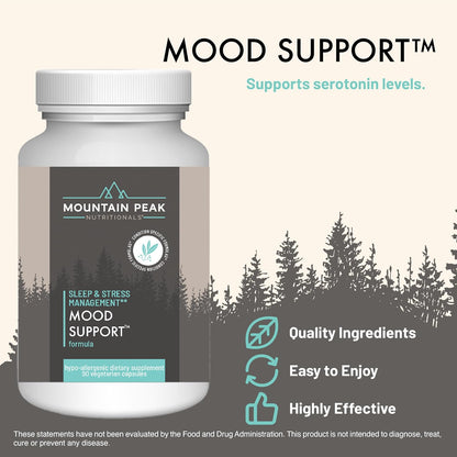Mountain Peak Nutritionals Mood Support Formula - With 5-HTP and Botanicals - Hypoallergenic Food Supplement (90 Vegetarian Capsules)