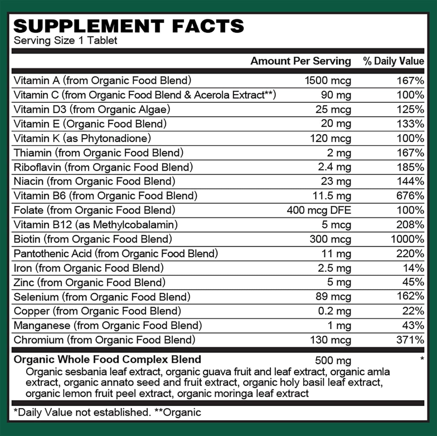 PlantFusion Organic Multivitamin for Women with Iron - 60 Tablets - görsel 7