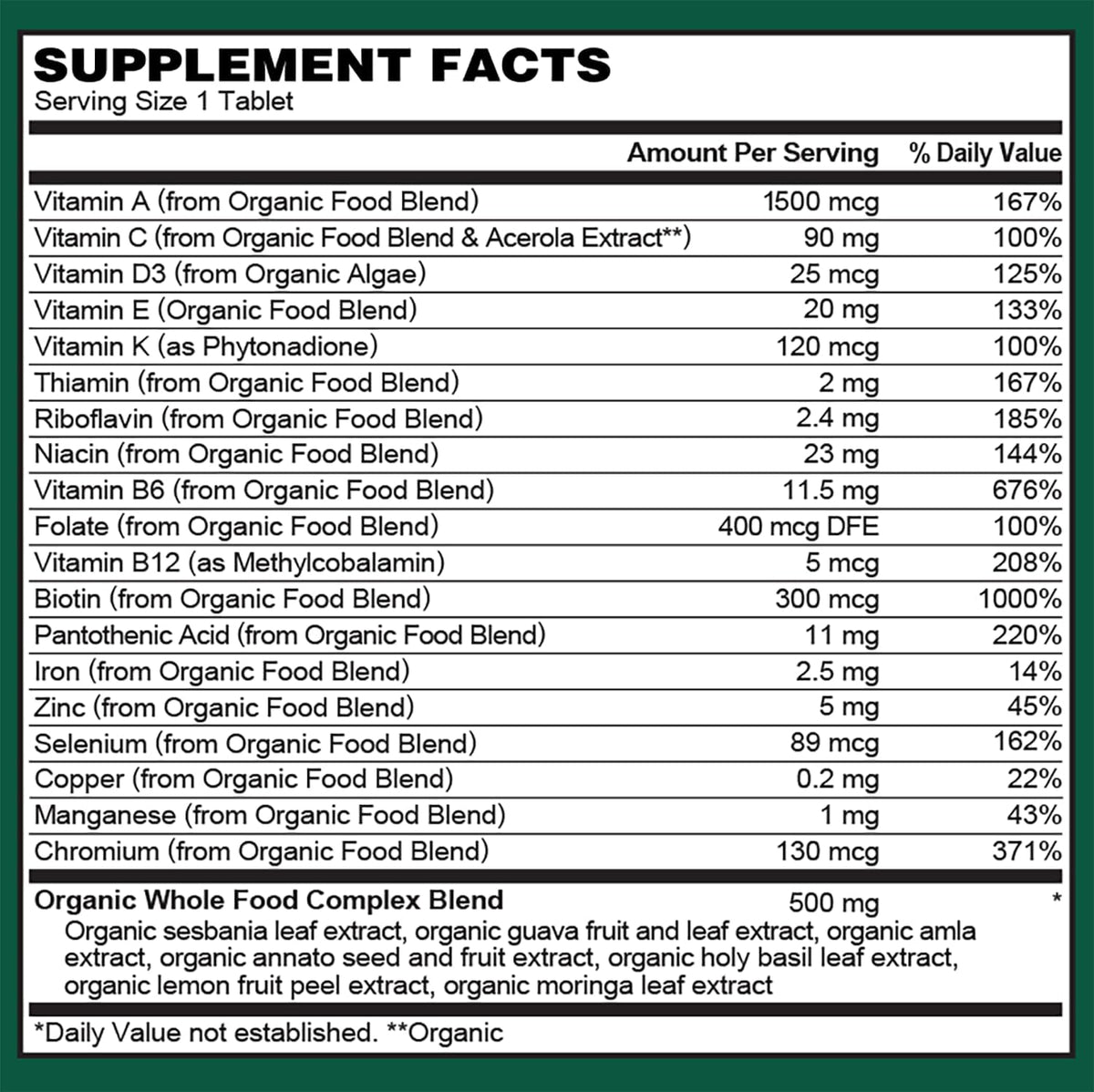 PlantFusion Organic Multivitamin for Women with Iron - 60 Tablets - görsel 7