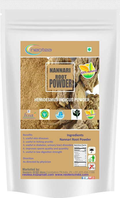 neotea Nannari Root Powder 500g | Indian Sarsaparilla | Natural Herbal Powder for Drinks