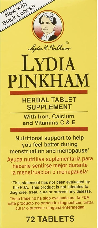 Lydia Pinkham Herbal Tablet Supplement - 72 Tablets (Pack of 4)