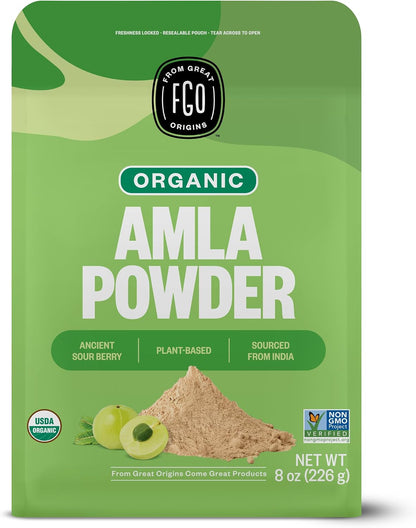 FGO Organic Amla Powder, 907 g - USDA Organic Indian Gooseberry, Non-GMO, Natural Vitamin C