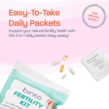 Binto Women’s Fertility Kit – Supports Egg Health & Reproductive Wellness – With CoQ10, NAC & Fish Oil