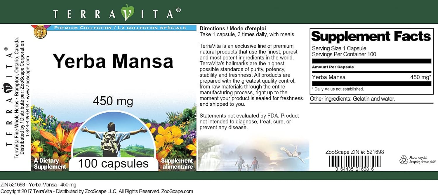 Yerba Mansa - 450 mg (100 Capsules, 3 Pack) by Terravita - görsel 3
