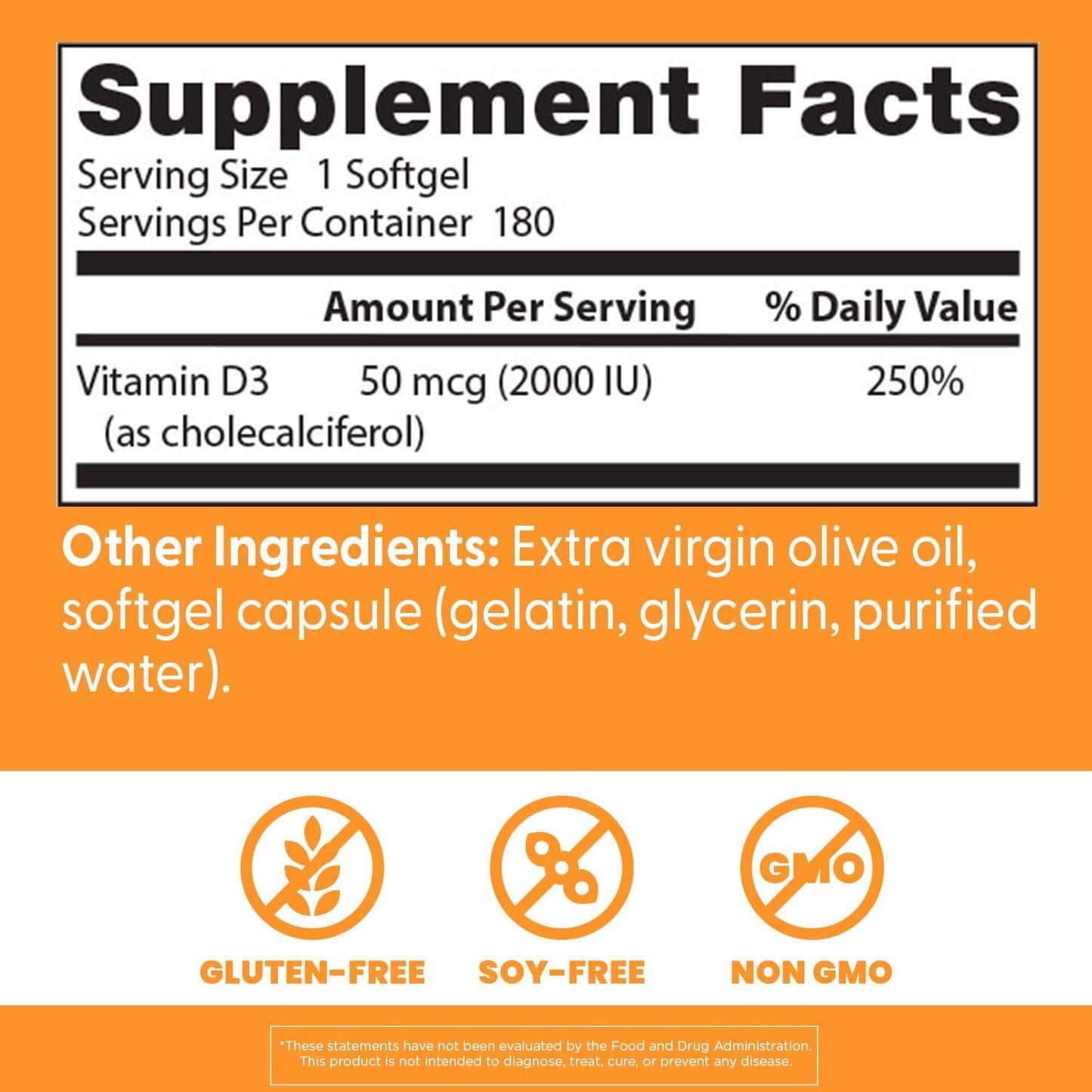 Doctor's Best Vitamin D3 2000 IU Softgels – 180 Count - görsel 4
