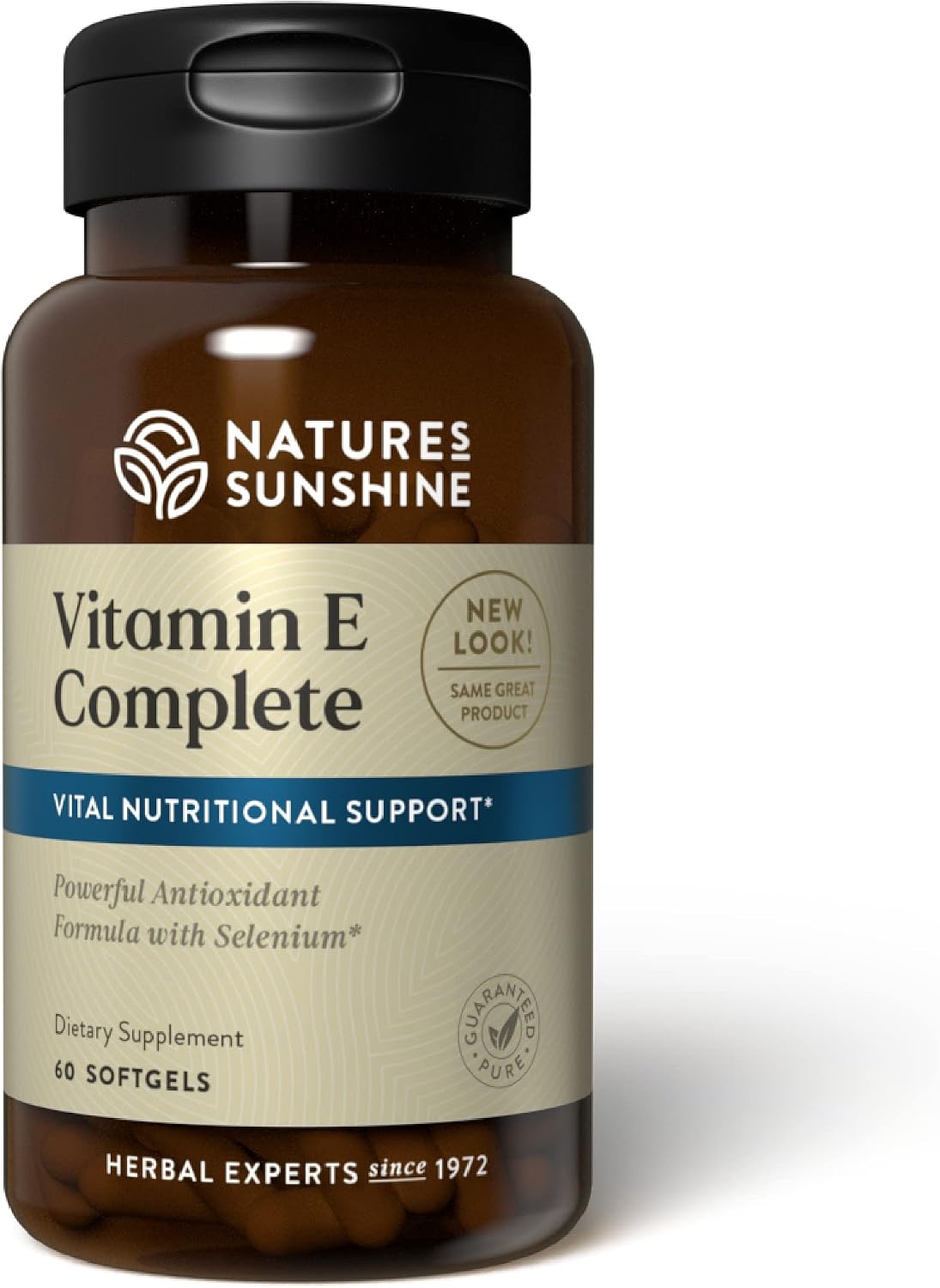 Nature's Sunshine Vitamin E Complete with Selenium, 60 Softgels - görsel 1