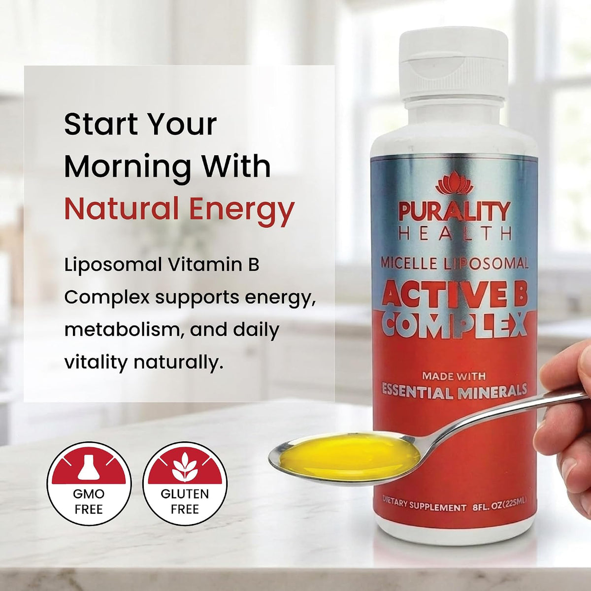 Liposomal Vitamin B Complex Liquid Supplement – All 8 B Vitamins with Minerals, 15-Day Supply - görsel 5
