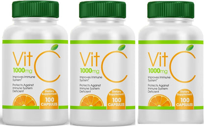 Natural Lab 3 Bottles Vitamin C 1000mg 300 Capsules – Immune Support