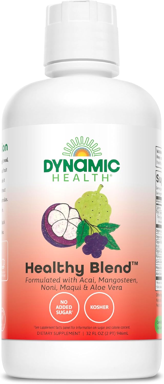 Dynamic Health Healthy Blend - Organic Superfruit Juice with Acai, Mangosteen, Noni, Maqui & Aloe Vera, 946 ml - görsel 1