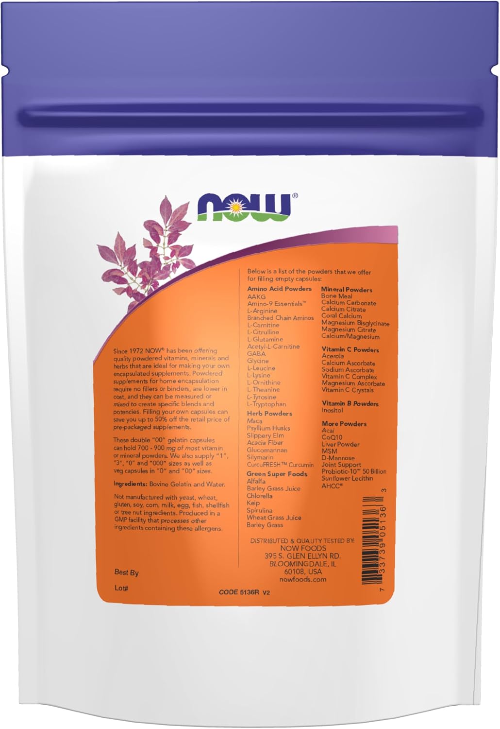 NOW Foods Empty Gelatine Capsules, Double '00', Bovine Sourced, 250 Capsules - görsel 2