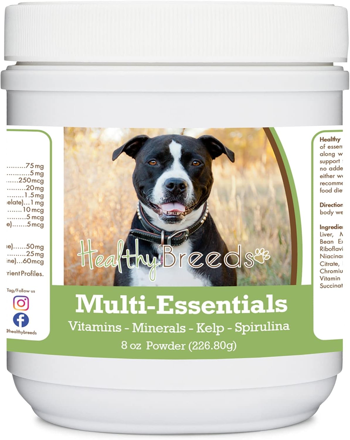 Healthy Breeds Pit Bull, Black, Multi-Essentials Powder for Dogs - 227 g - görsel 1