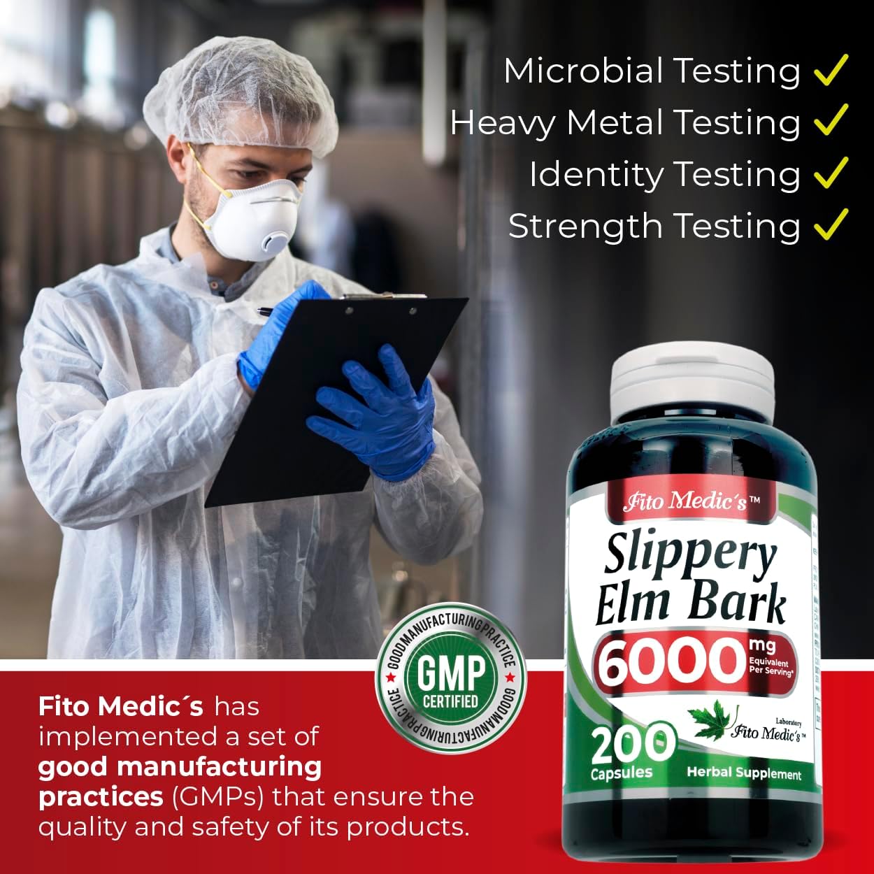 FITO MEDIC'S Lab Slippery Elm Bark Supplement, 200 Capsules - görsel 5