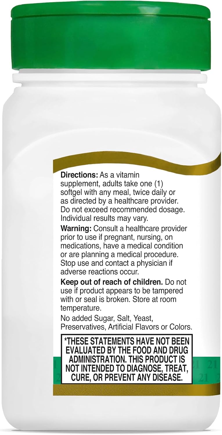 21st Century Vitamin E 400 IU Softgels, 110 Capsules - görsel 2