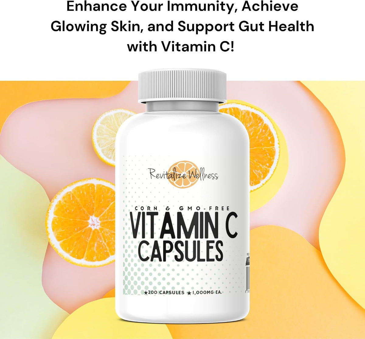 Revitalise Wellness Vitamin C 1000 mg Capsules – Pure, Non-GM, Maize Free – 200 Capsules - görsel 5
