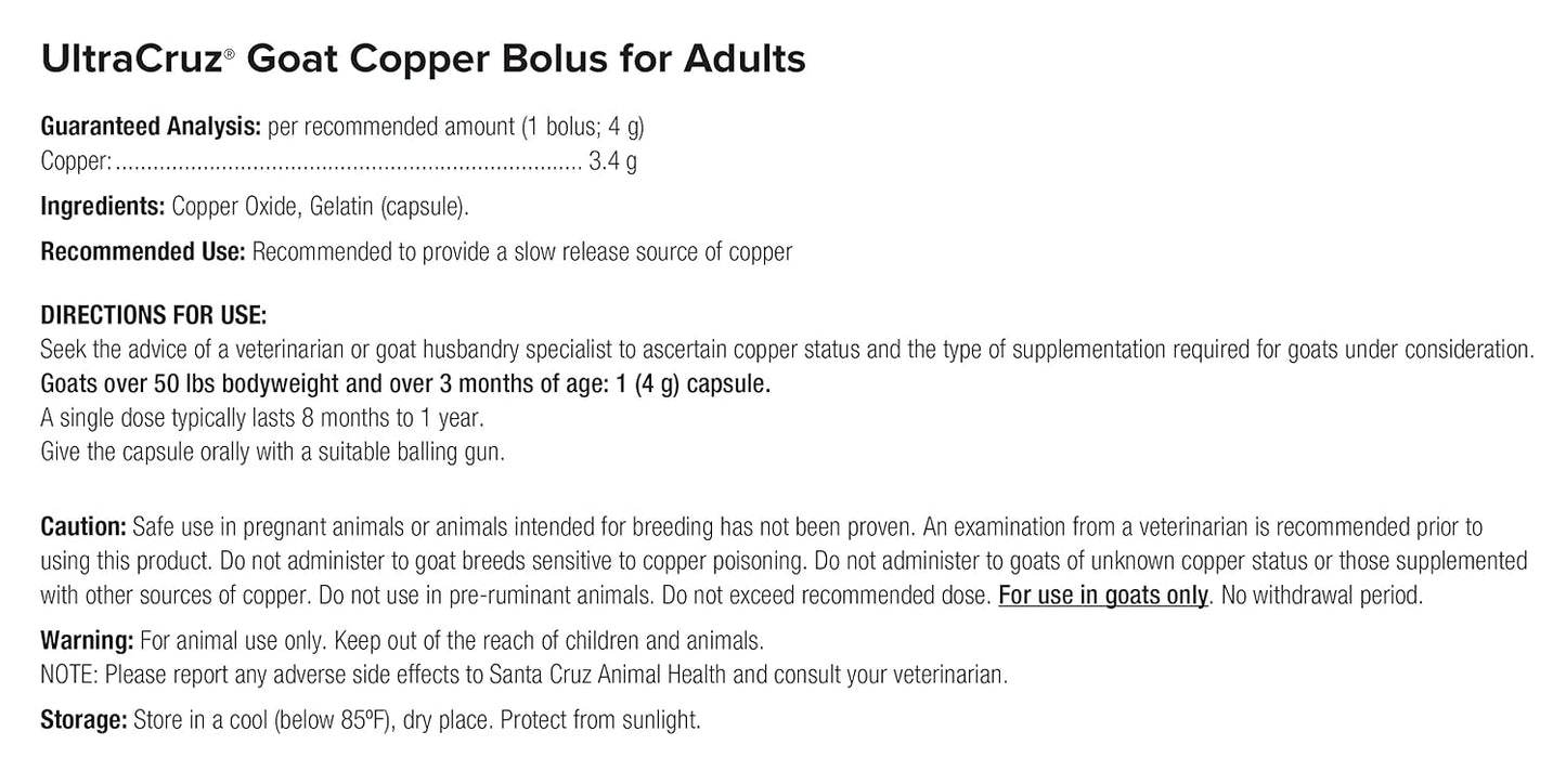UltraCruz Goat Copper Bolus Supplement for Adults, 25 Count x 4 Grammes - görsel 2