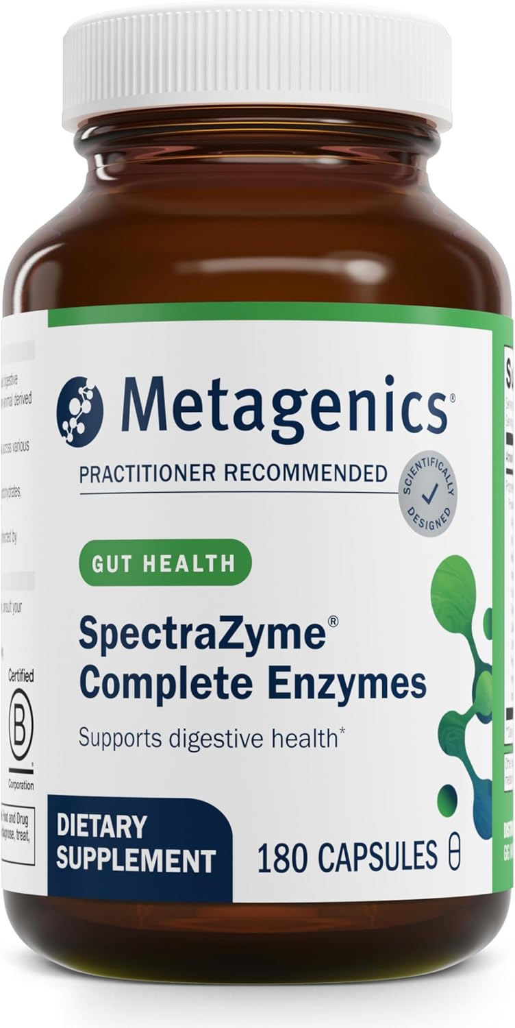 Metagenics SpectraZyme Enzyme Complex - Broad-Spectrum Plant-Based Digestive Enzymes, 60 Capsules - görsel 8