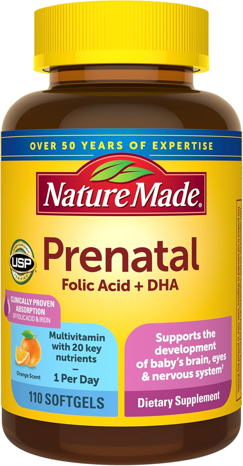 Nature Made Prenatal + DHA 200 mg Multivitamin Softgels, 60 Softgels - görsel 9