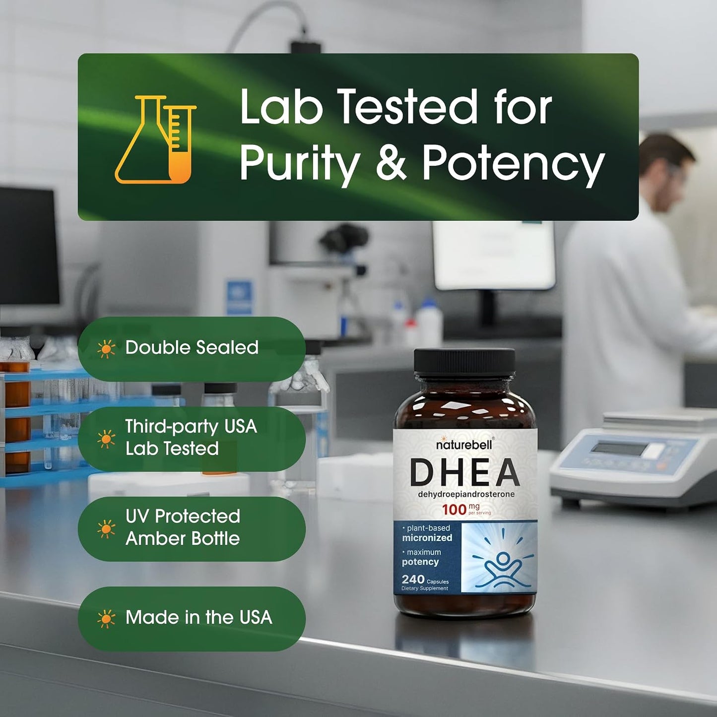 NatureBell DHEA 100mg - 240 Capsules - görsel 5