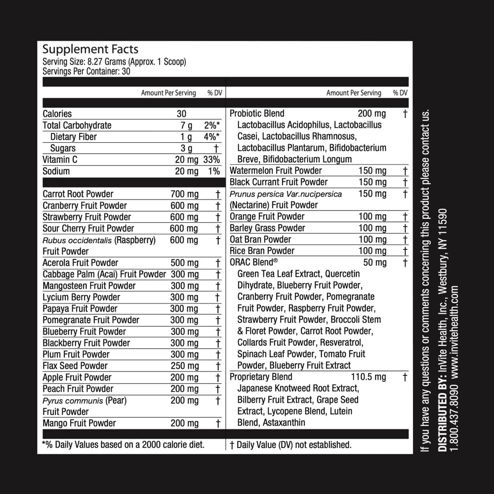 InVite Health Reds Hx® Fruit and Vegetable Superfood Powder with Probiotics - 30 Servings (2-Pack) - görsel 2