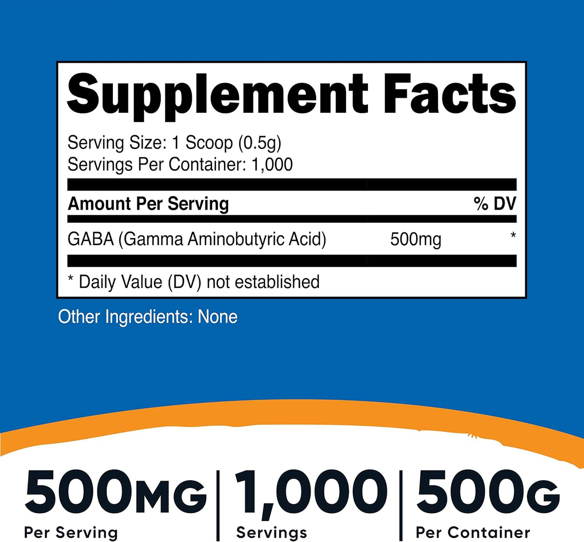 Nutricost Pure GABA Powder (Gamma-Aminobutyric Acid) - 500g (2 Pack) - görsel 2