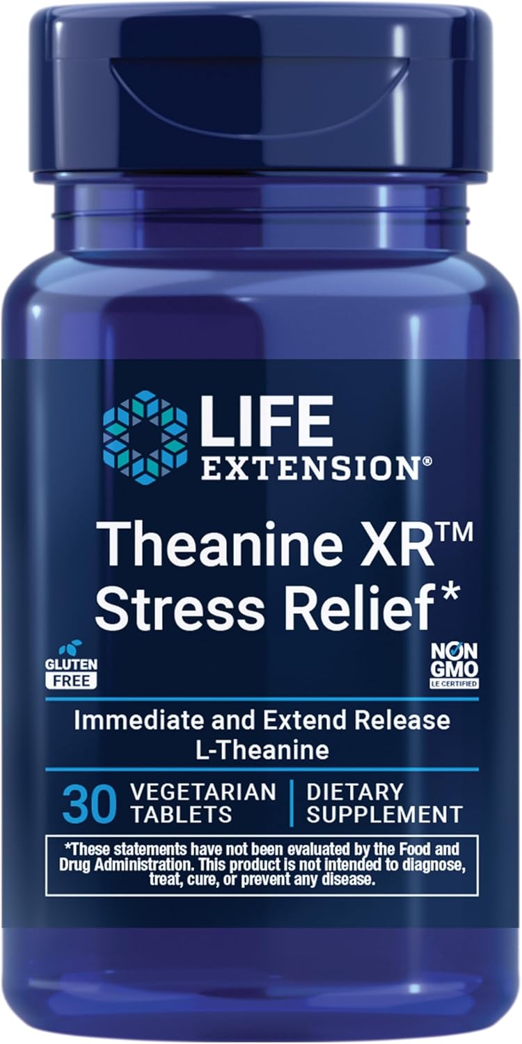 Life Extension Theanine XR Stress Relief (30 Tablets) - görsel 1