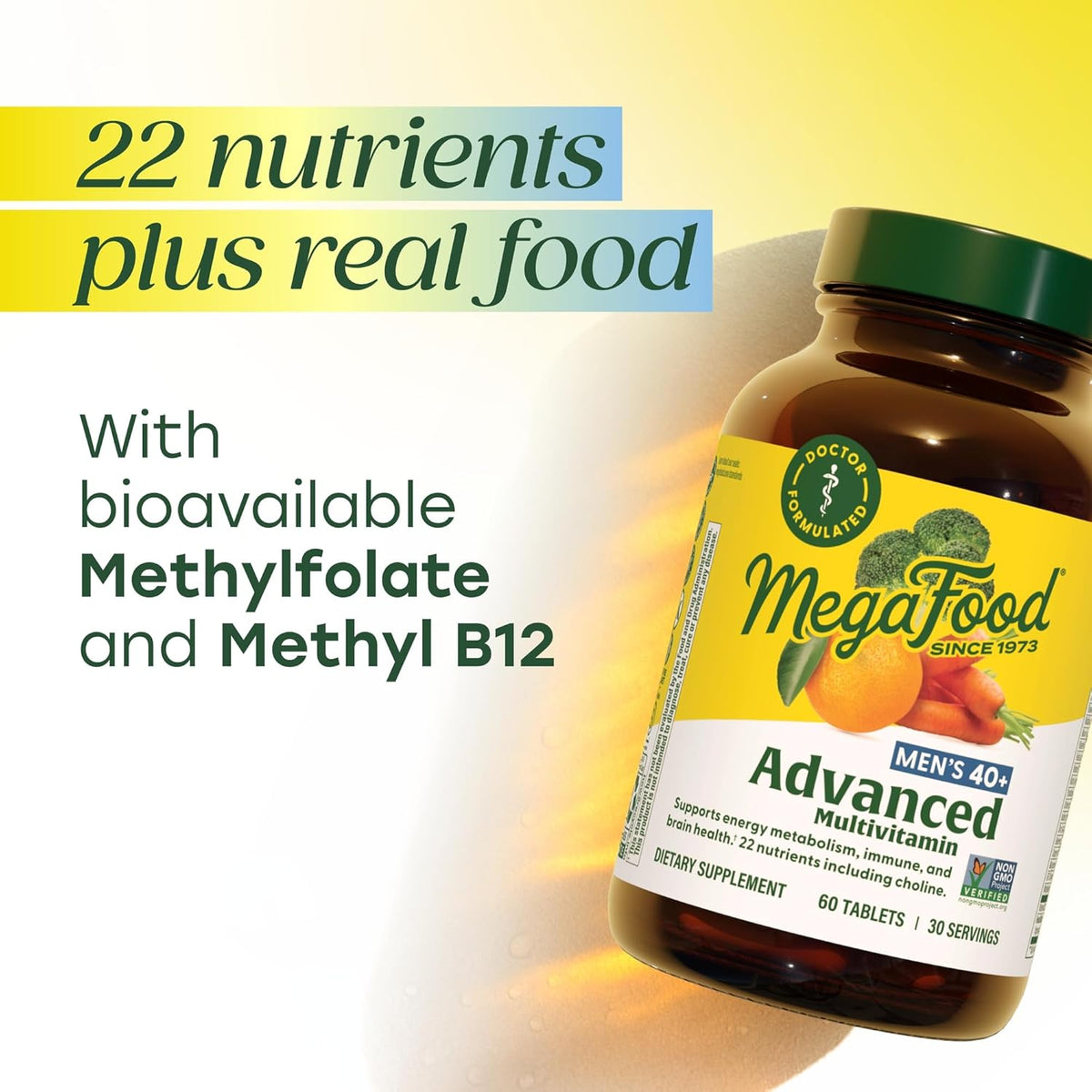 MegaFood Men's 40+ Advanced Multivitamin – 120 Tablets (60 Servings) - görsel 5