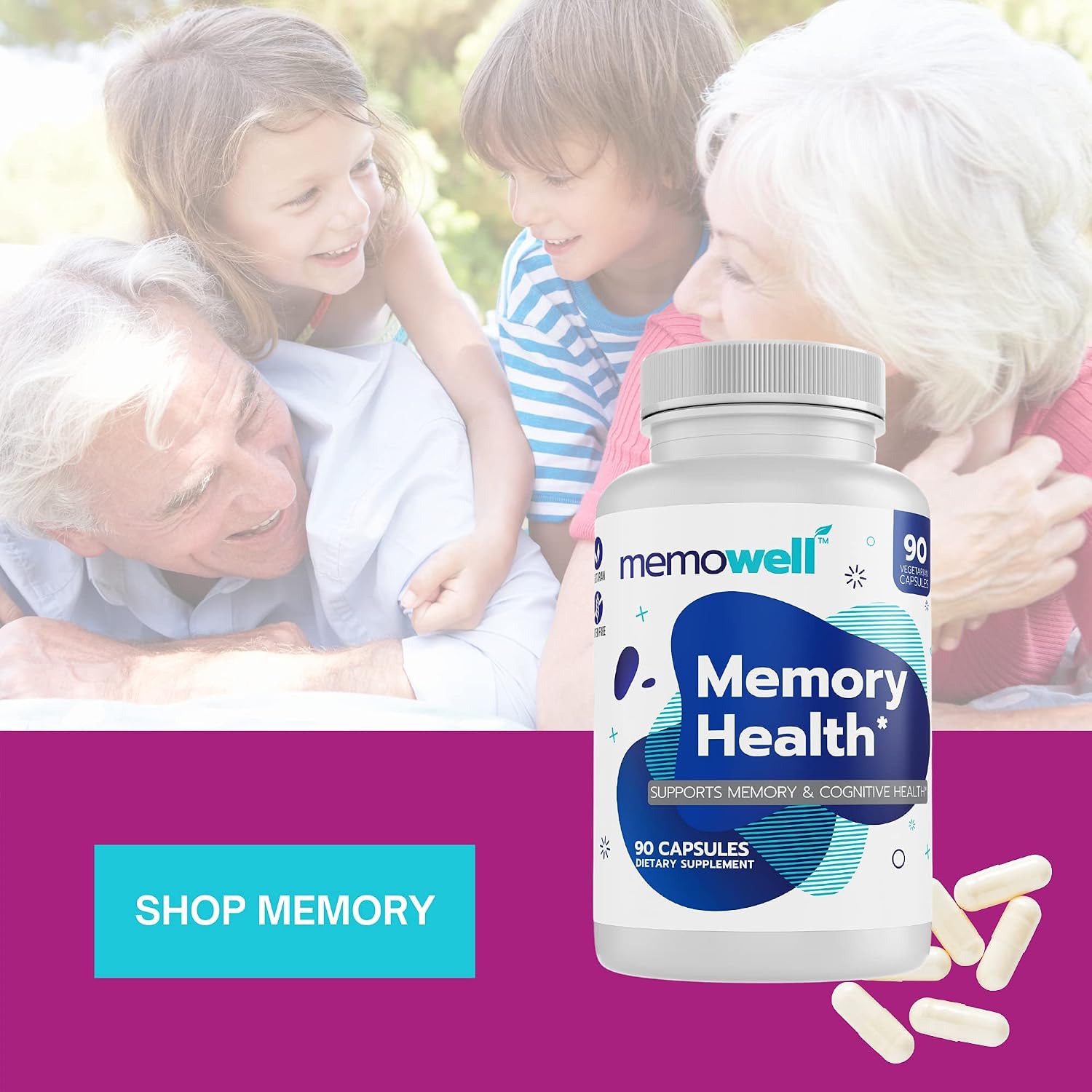 Memowell Brain Supplement - Advanced Memory Formula for Brain Health - 90 Capsules - Brain Booster for Memory, Clarity, Concentration - 30 Day Supply - görsel 4