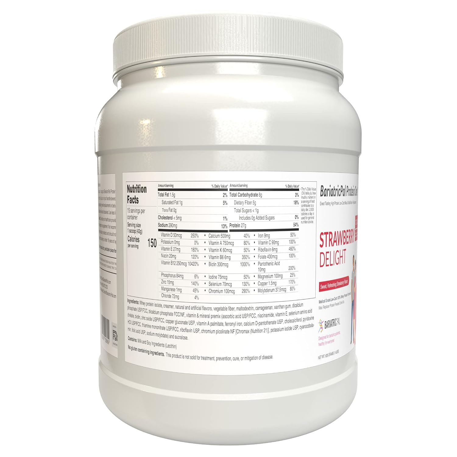 Protein ONE Complete Meal Replacement with Multivitamin, Calcium & Iron - Strawberry Delight (15 Serving Tub) - görsel 3