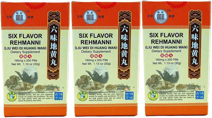 Six Flavour Rehmanni, Liu Wei Di Huang Wan Extra Concentrated (200 Pills) - 3 Bottles