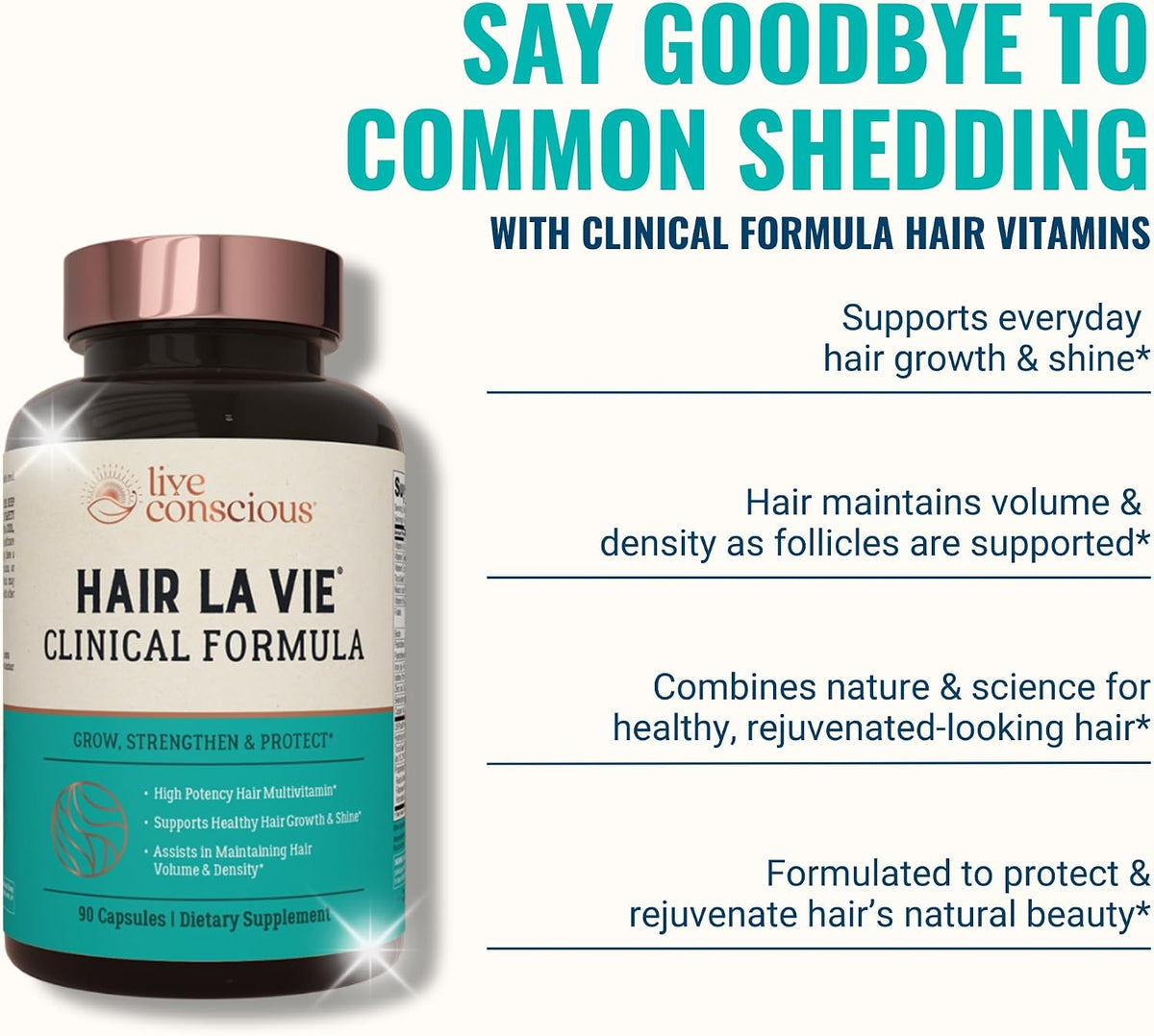 Hair La Vie Clinical Formula Hair Growth Vitamins – with Biotin, Collagen & Saw Palmetto – Image 5