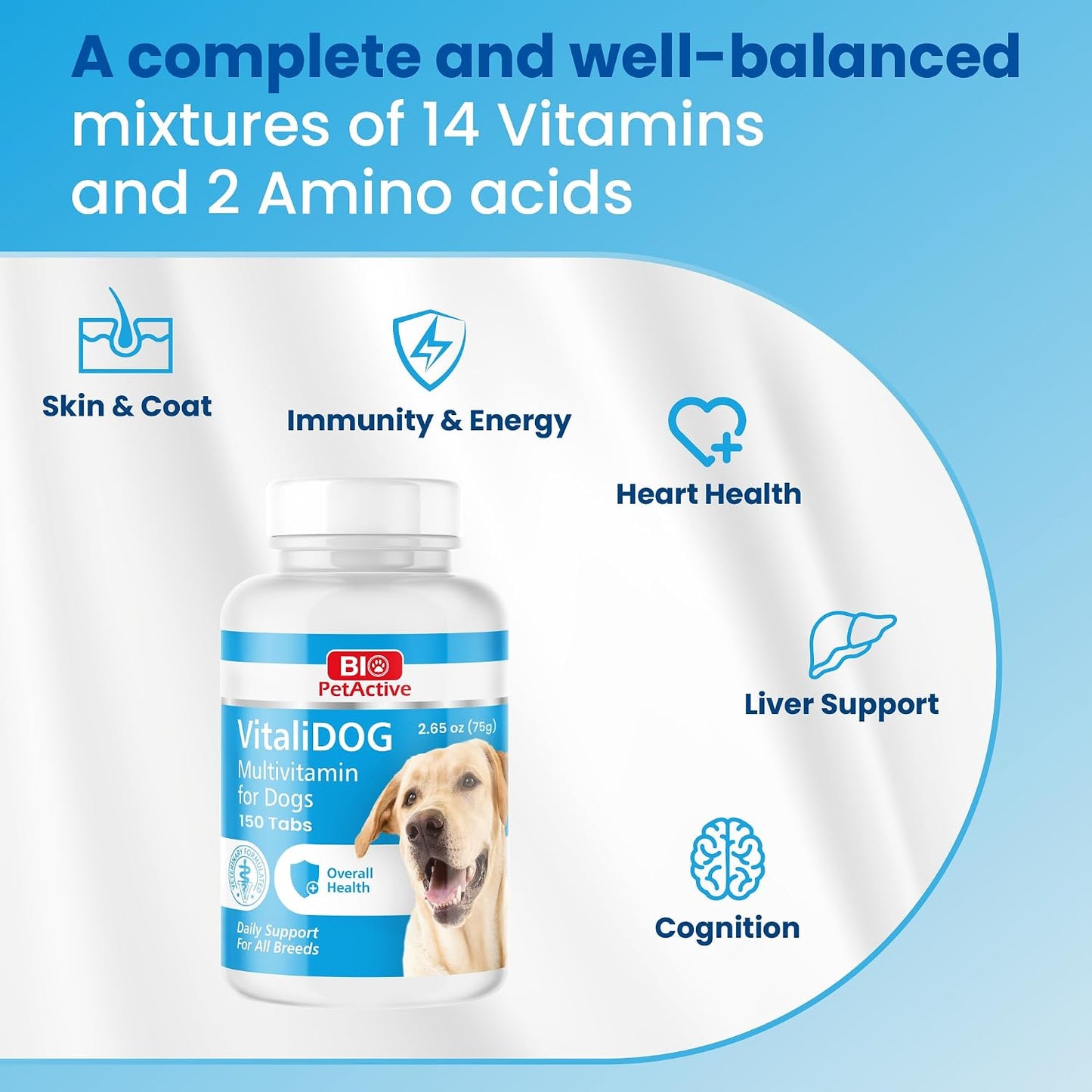 Bio PetActive VitaliDOG Multivitamin Chews for Dogs - 150 Chewable Tablets - görsel 3