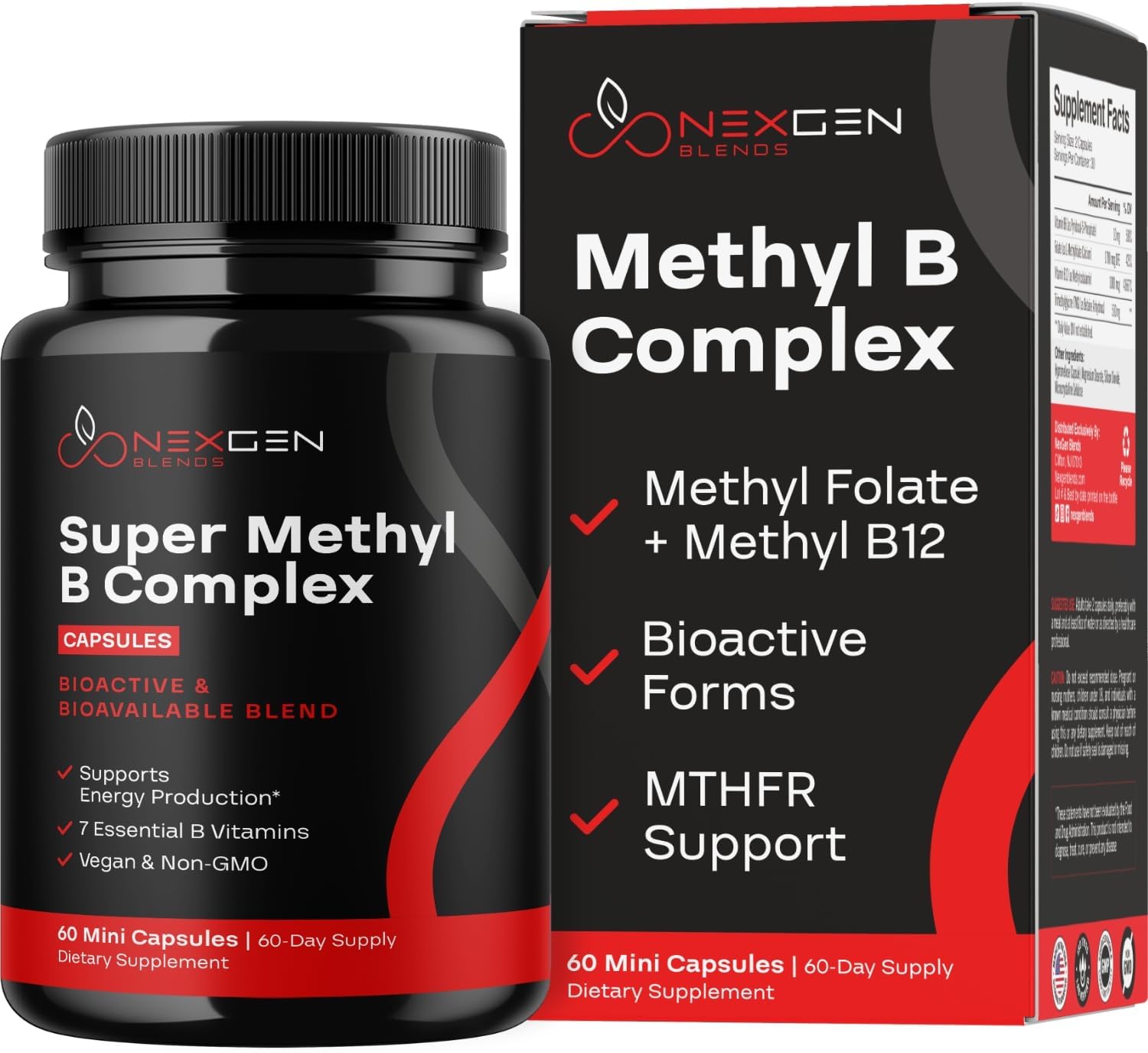 Methylated B Complex Food Supplement - Bioactive with 5-MTHF & Methylcobalamin - görsel 1