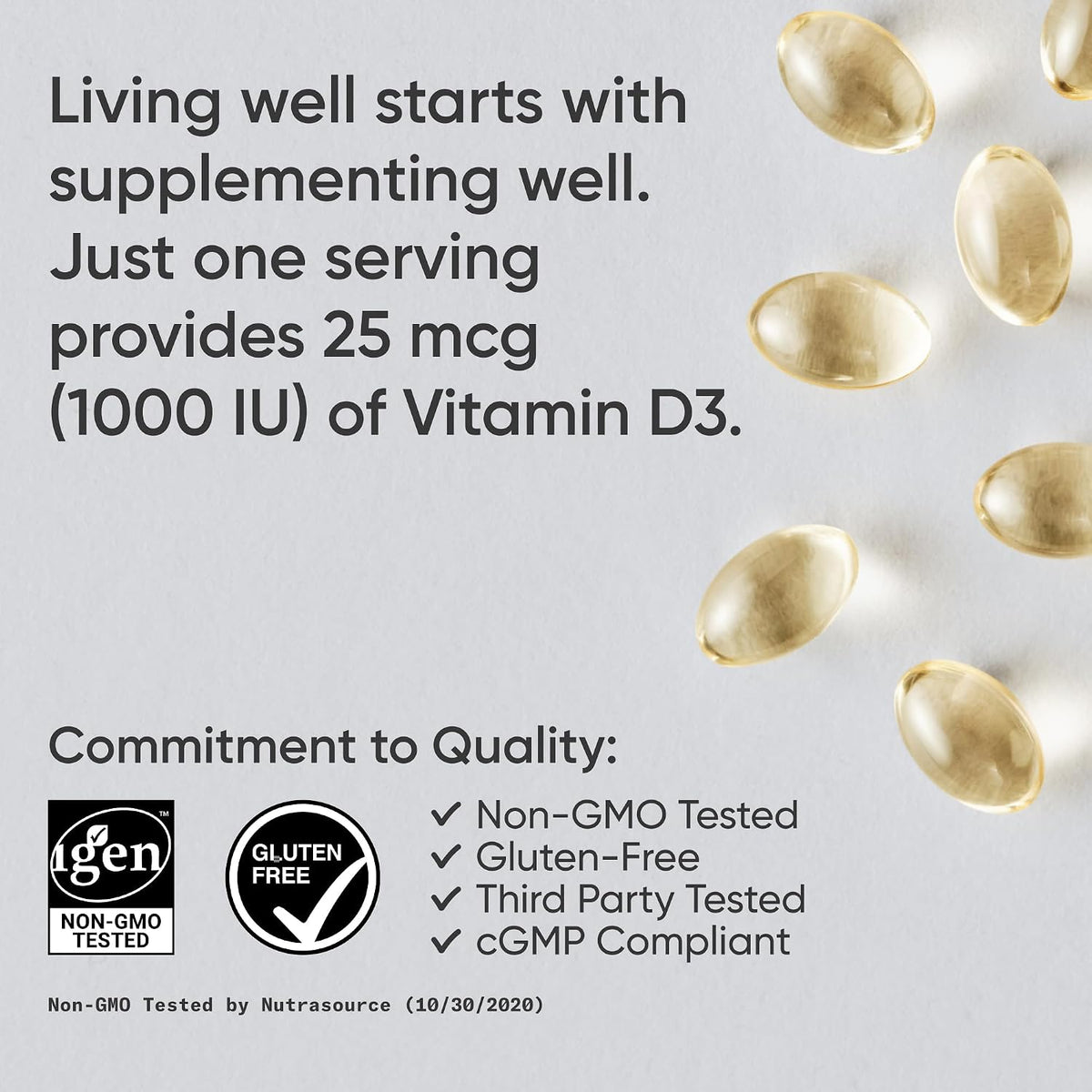 Sports Research Vitamin D3 1000 IU with Coconut MCT Oil - 360 Softgels - görsel 4