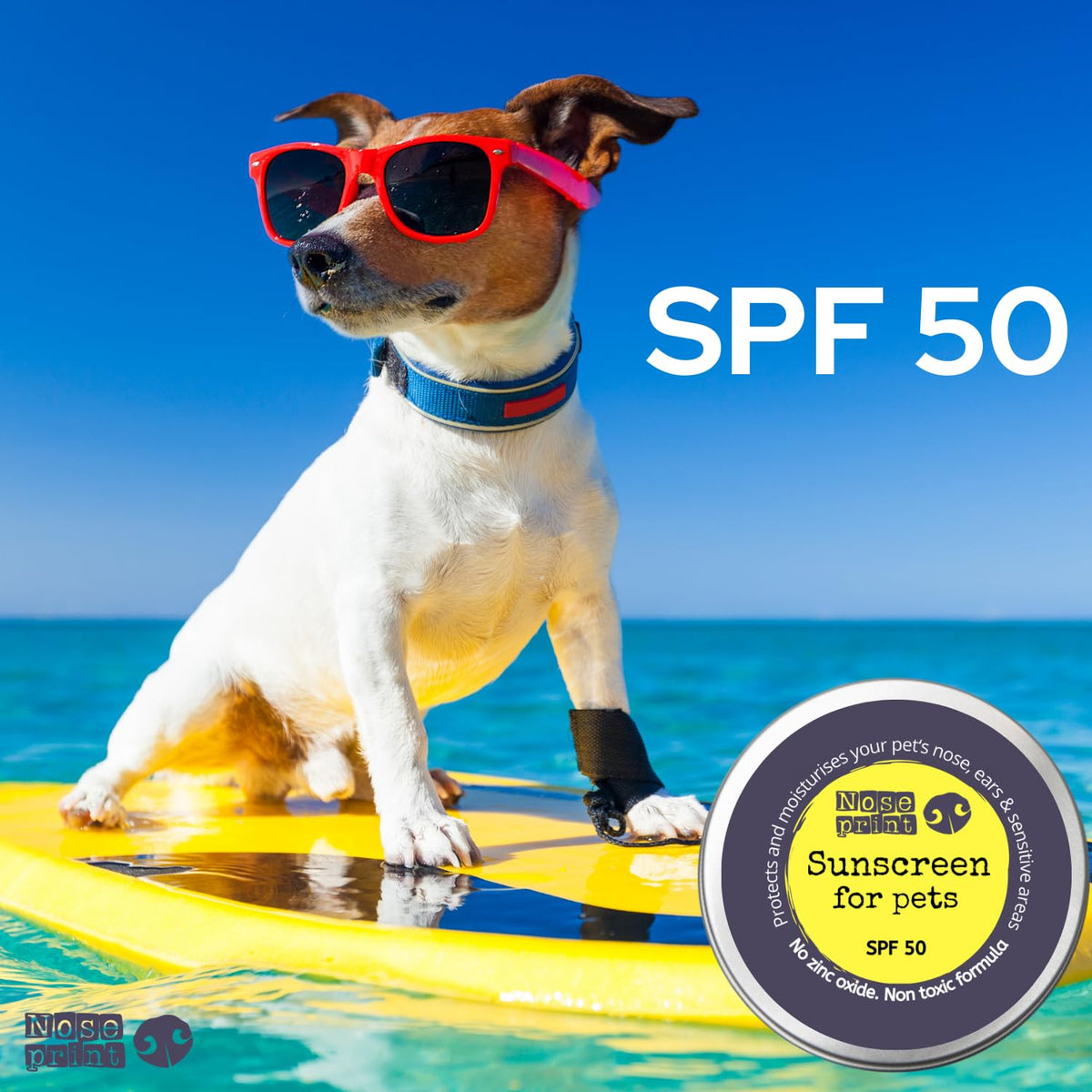 Noseprint SPF 50 Sun Protection Balm for Pets - 30 ml Tin, Moisturising Sunscreen for Dogs and Cats, Non-Toxic Nose and Paw Balm - görsel 4