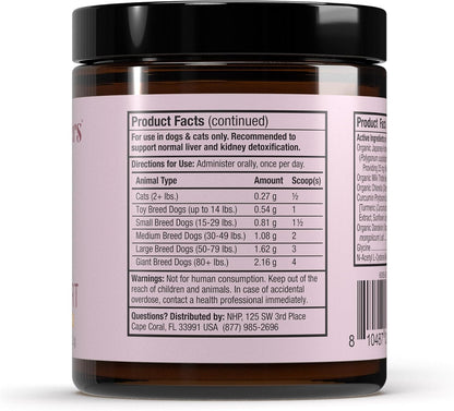 Bark & Whiskers Detox Support - Helps Support Healthy Liver & Kidney Function - Herbal Blend with Organic Milk Thistle & Green Tea - 51 g