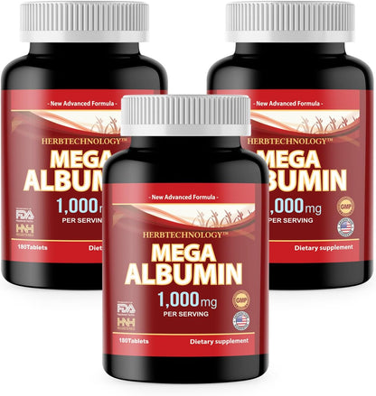 Dr.K&C Mega Albumin Protein Food Supplement 1000mg - 3 Bottles (180 Tablets Each)