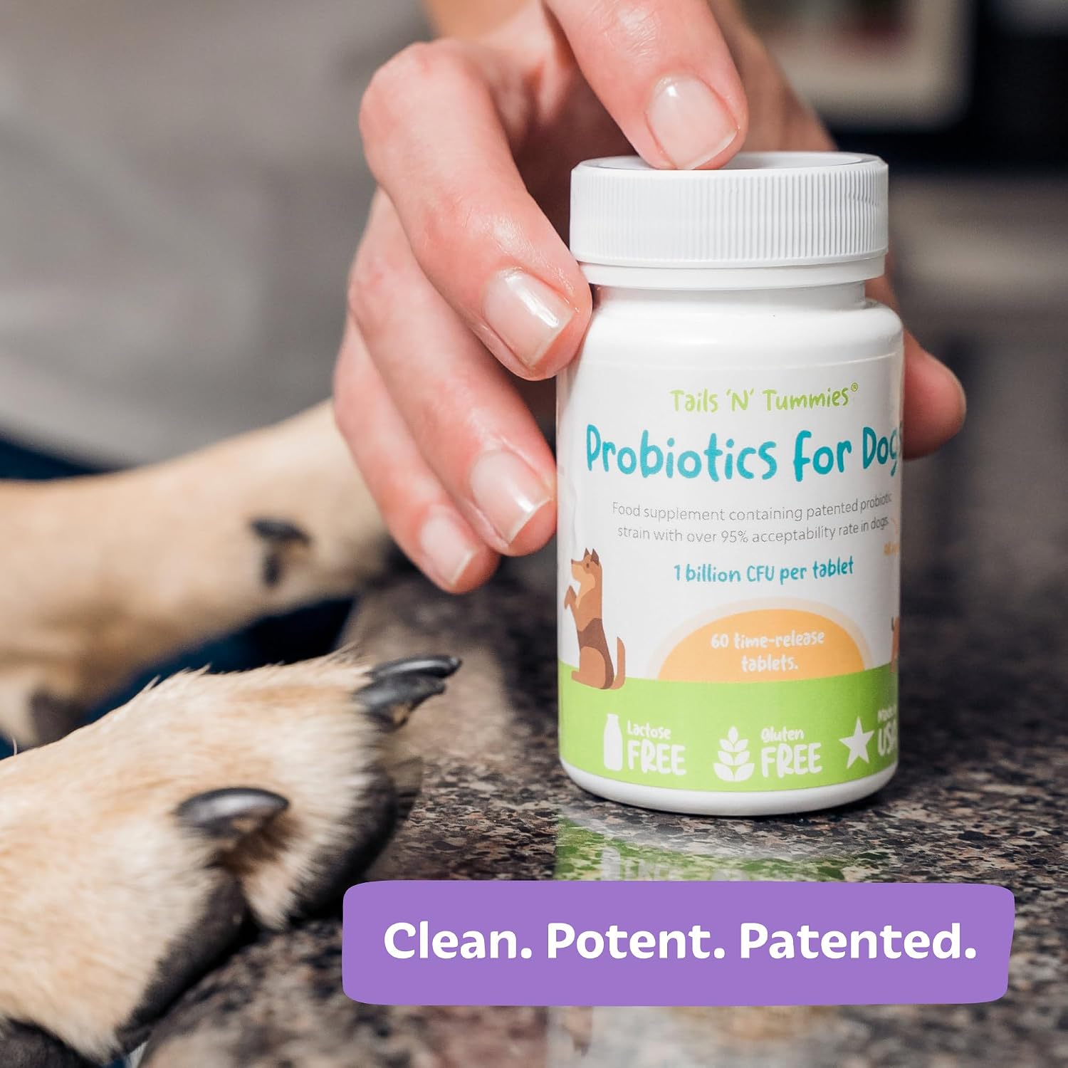 Tails 'N' Tummies Probiotics for Dogs: 60 Tiny Tablets for Allergies, Itchy Skin, Diarrhoea & Digestive Relief - görsel 2